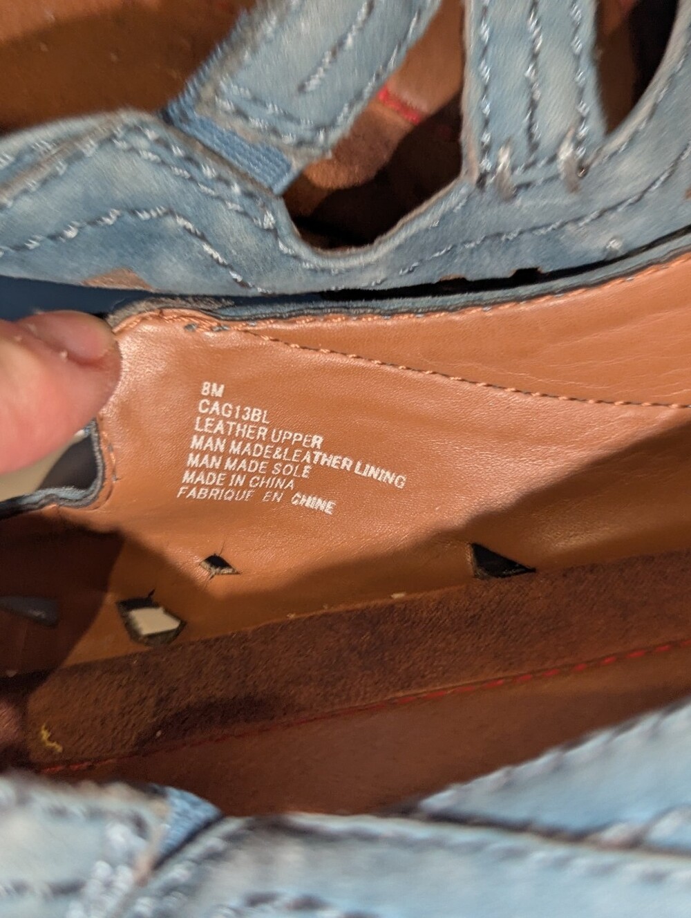 Cobb Hill by New Balance Blue Cutout Leather Slip-On Moccasins - Picture 3 of 7